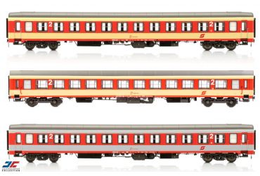 3 x 2. Klasse Wagen UIC-X,  UIC-X Vorserie (1. Serie) und UIC-X Vorserie (2. Serie) Ep V
